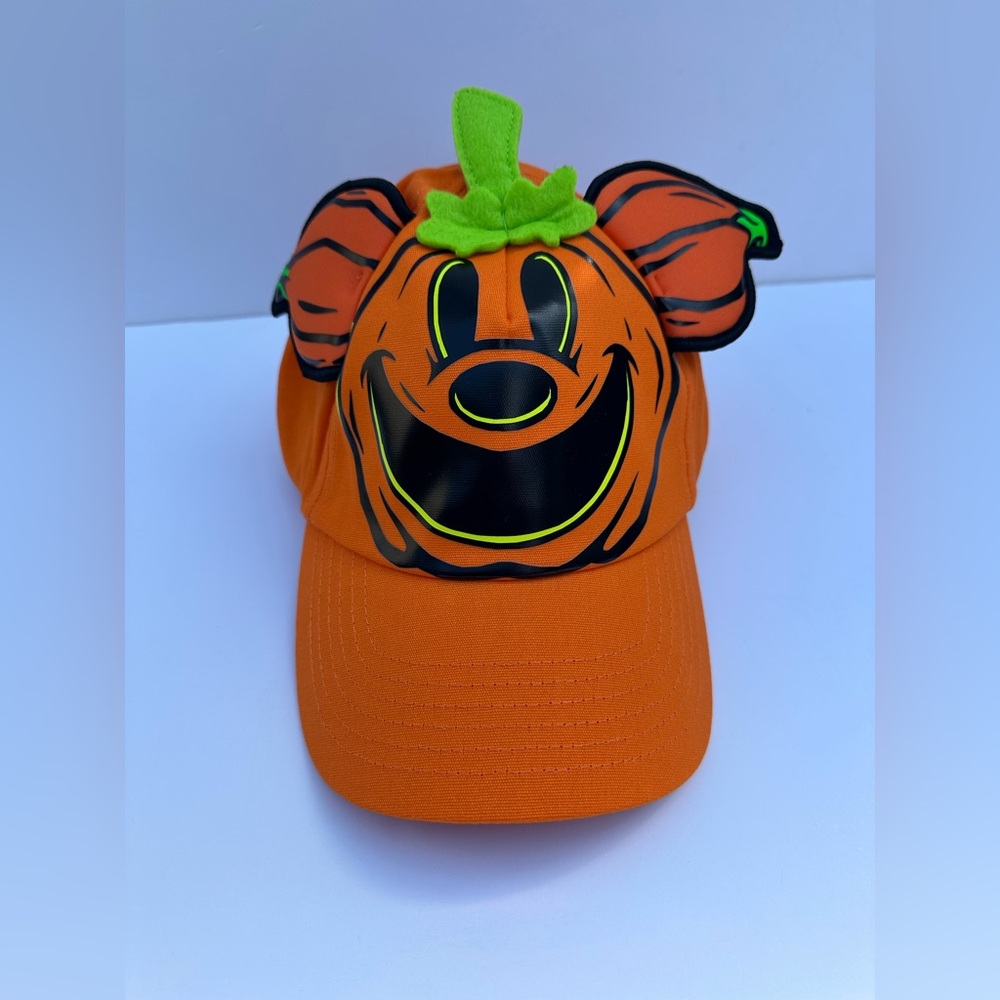 Mickey Mouse Jack-o-Lantern Pumpkin Glow In The Dark Baseball Hat Halloween Fall